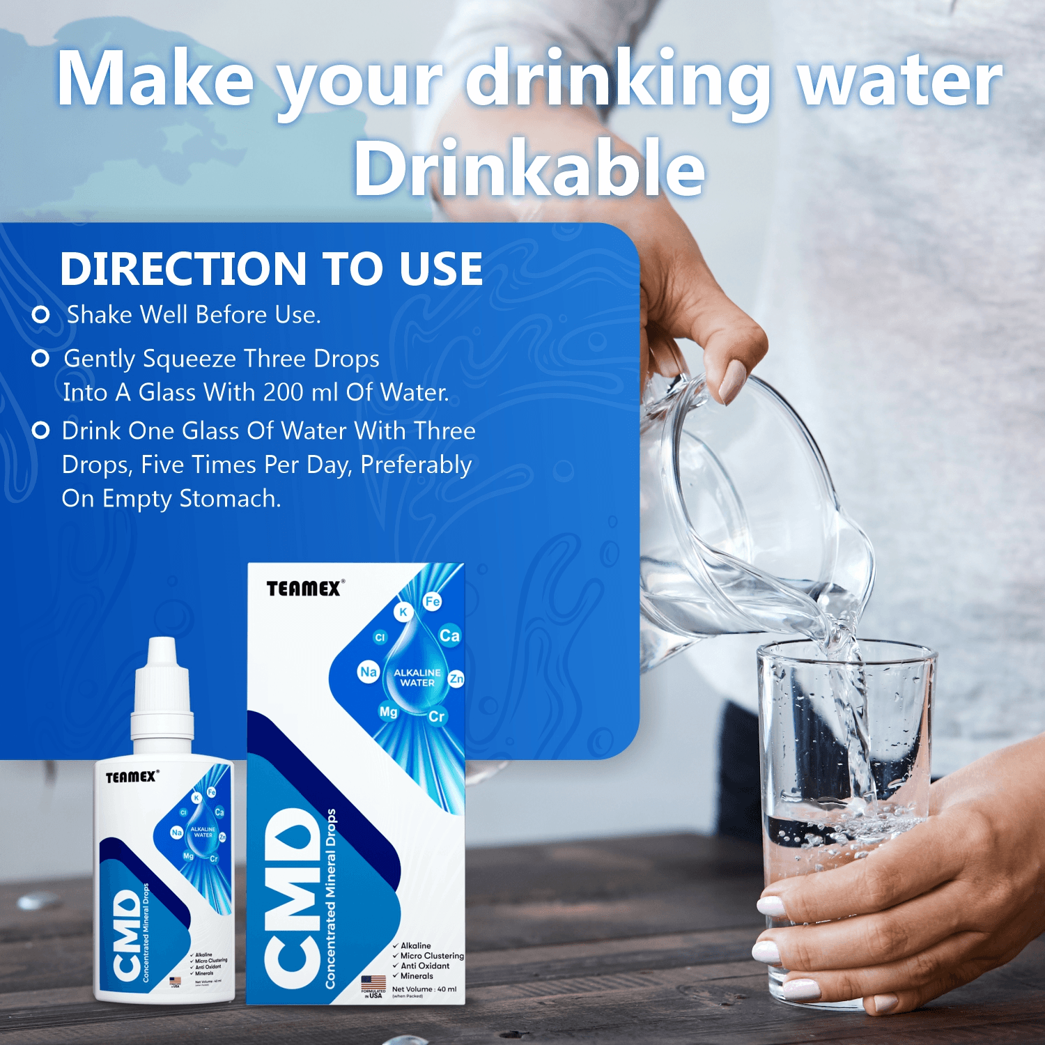 CMD Water Drop, Concentrated Mineral Drops, Alkaline Water – image 7
